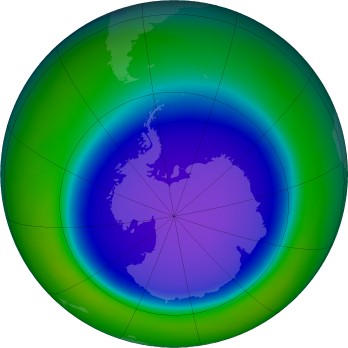 Antarctic ozone map for 2015-10